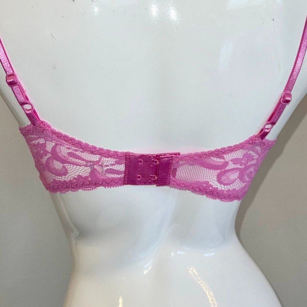 Vintage Christian Dior full Cup Demi Lace Bra with Pink lace Roses - Picture 8 of 13